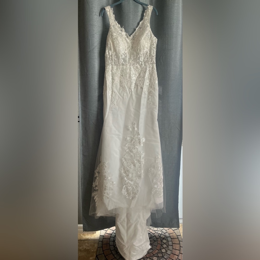 NWT SEXY White Corset SHEER  OVERLAY Wedding Dress size 10-12